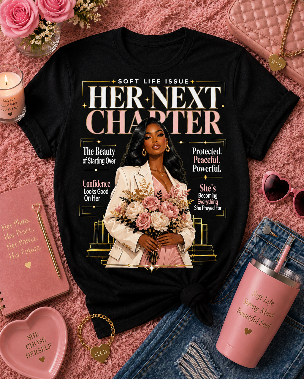 "Her Next Chapter" Floral Portrait Tee