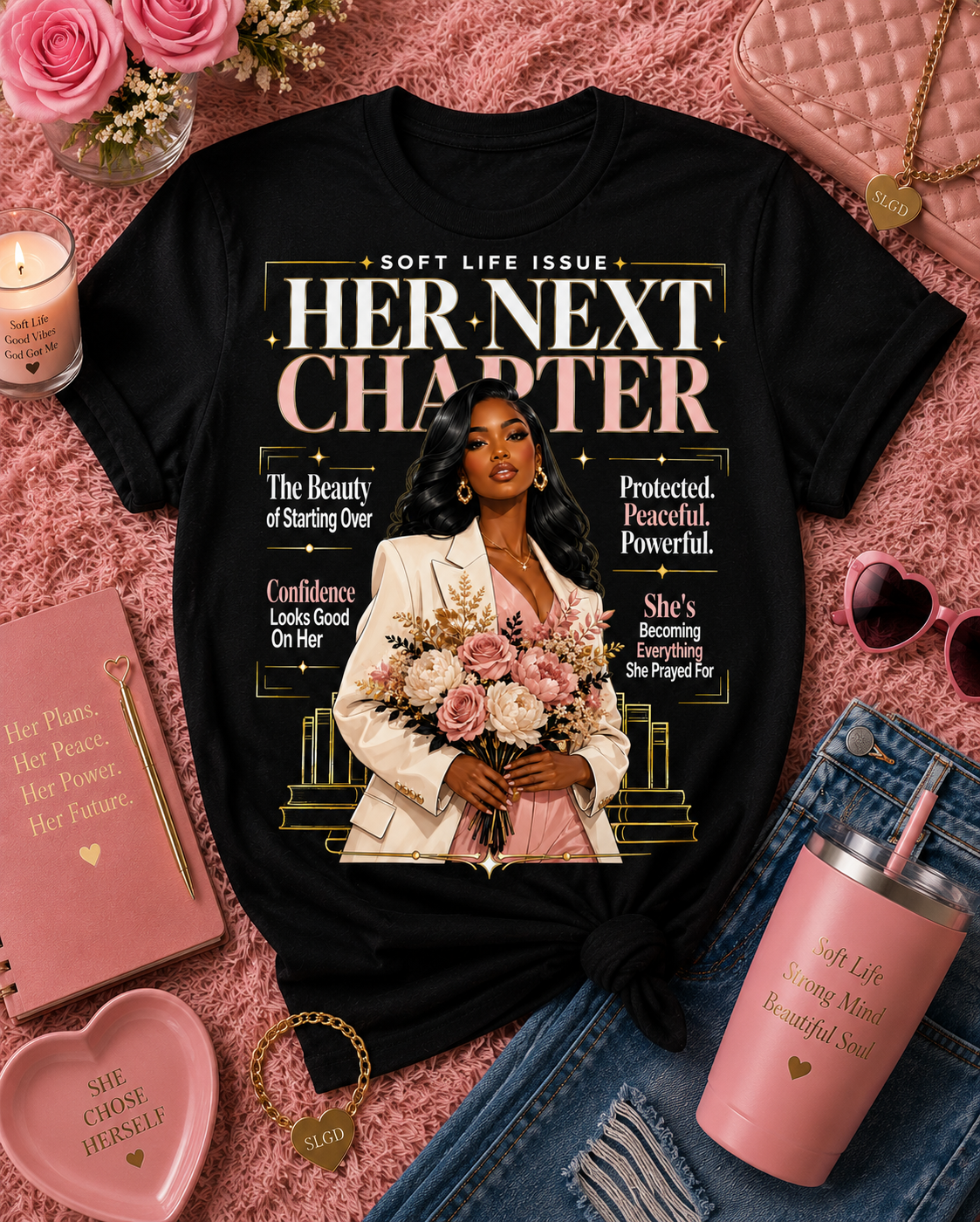 "Her Next Chapter" Floral Portrait Tee