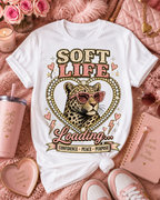 Soft Life Loading Leopard Heart Graphic Tee