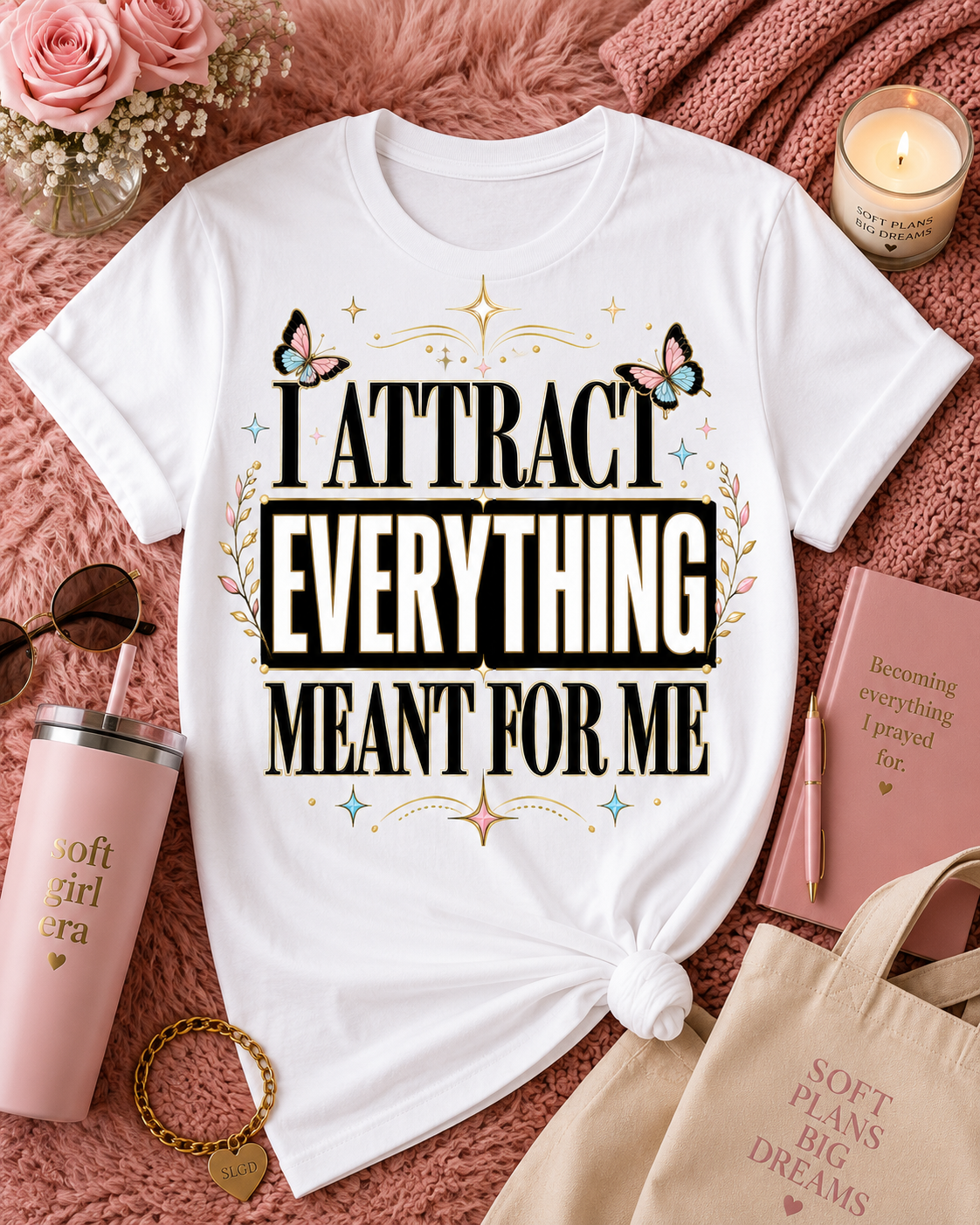I Attract Everything Meant For Me T-Shirt | Positive Affirmation Tee