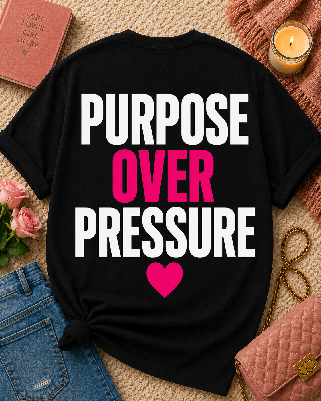 Purpose Over Pressure T‑Shirt — Motivational Graphic Tee