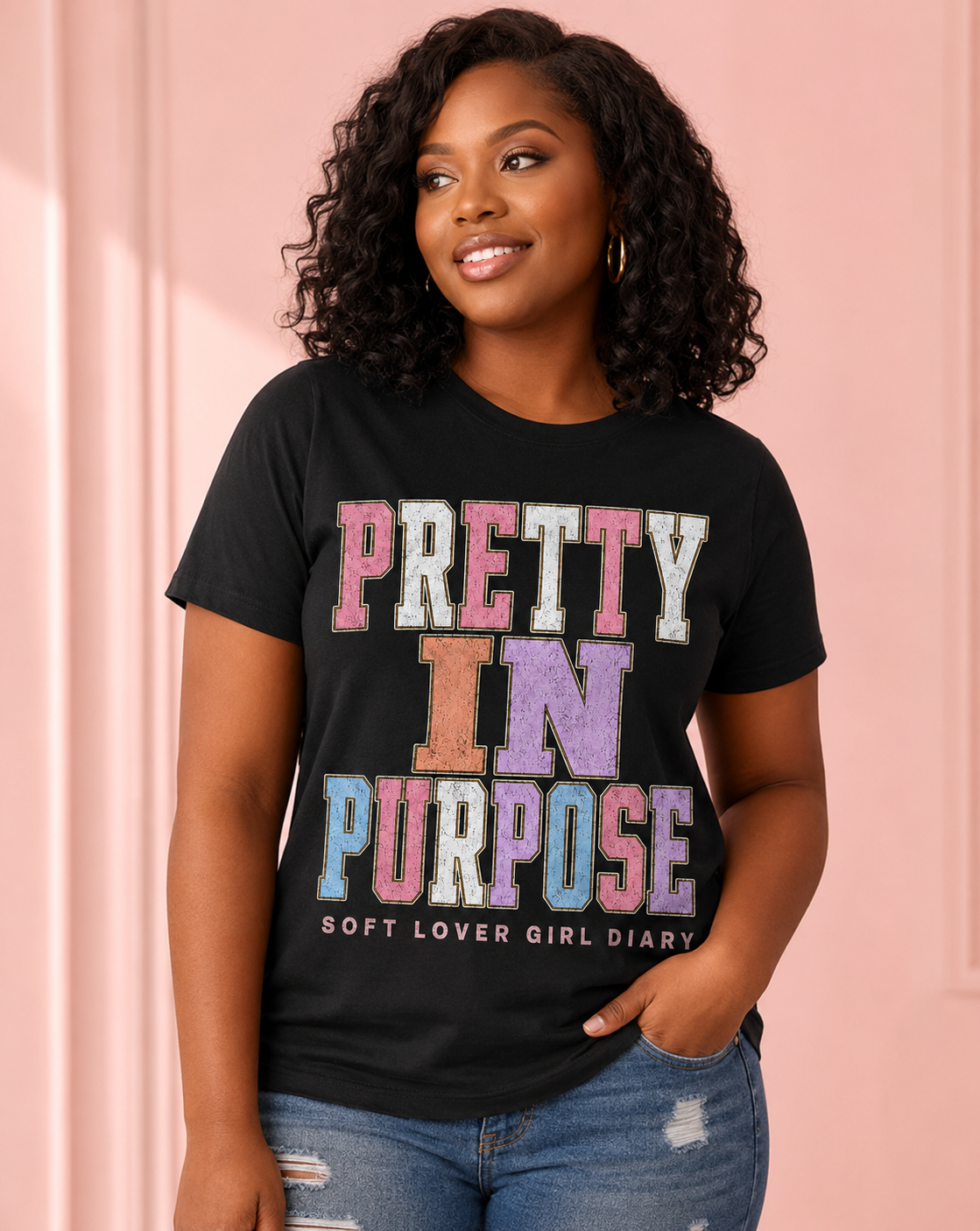 Pretty in Purpose T-Shirt — Inspirational Pastel Graphic Tee ("Pretty in Purpose")