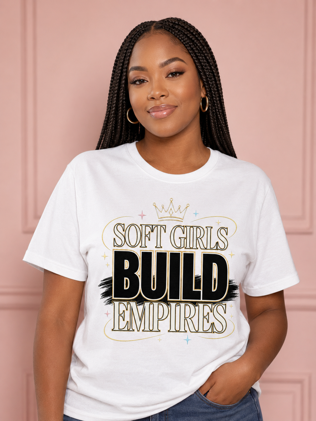 Soft Girls Build Empires T-Shirt | Motivational Graphic Tee