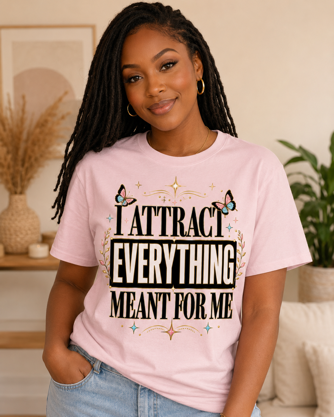I Attract Everything Meant For Me T-Shirt | Positive Affirmation Tee