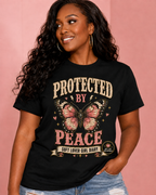 Protected by Peace Butterfly Tee — Vintage Floral Graphic T-Shirt
