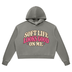 Soft Life Looks Good On Me Women’s Vintage Wash Heavyweight Hoodie