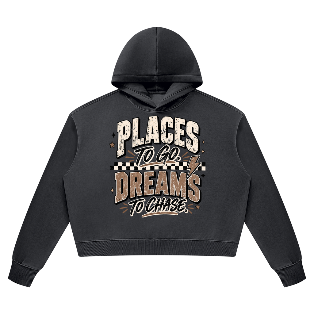 Places To Go Dreams To Chase Vintage Wash Heavyweight Hoodie