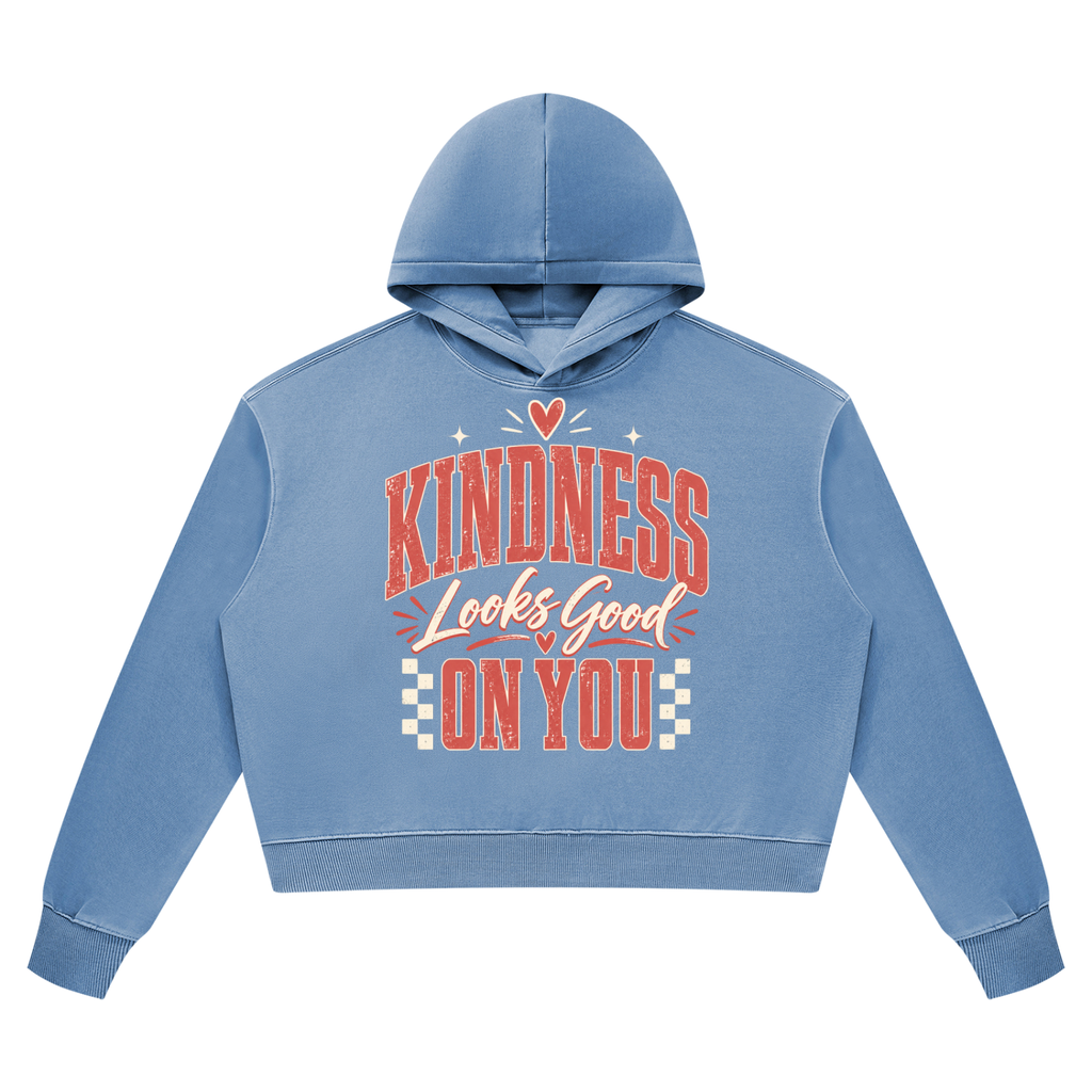 Kindness Looks Good On You Vintage Wash Heavyweight Hoodie