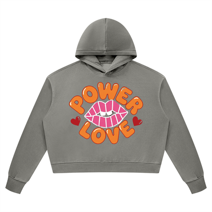 Power of Love Vintage Blue Hoodie