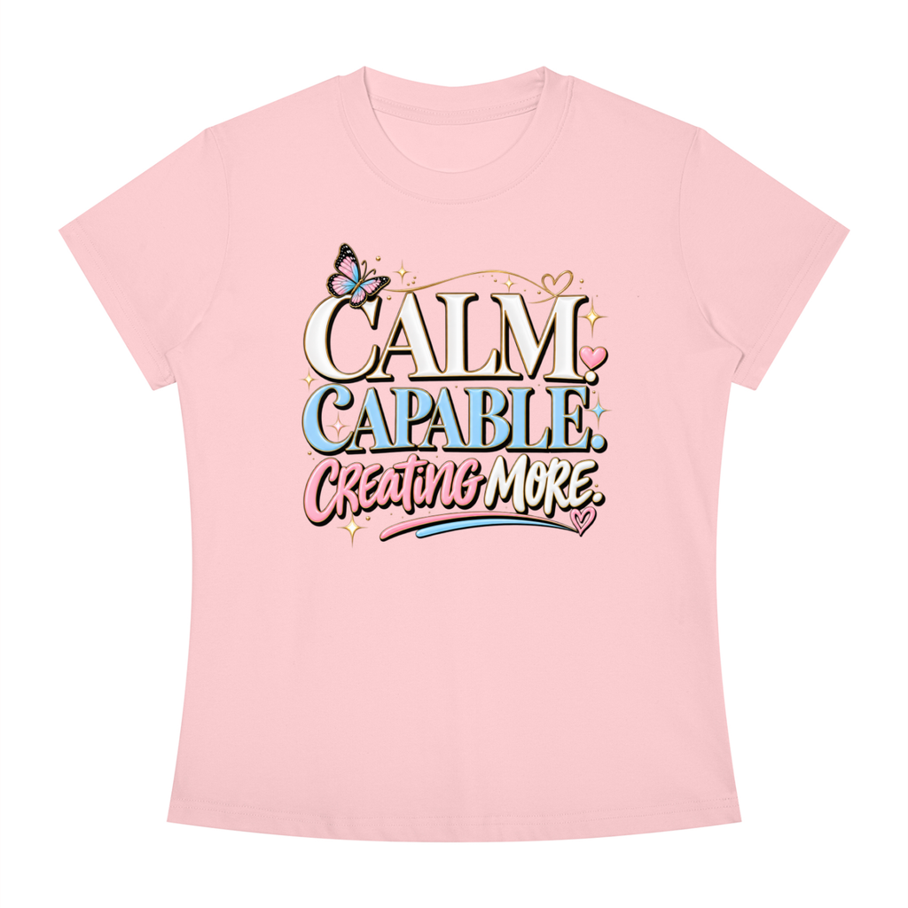 Calm Capable Creating More T‑Shirt — Positive Inspirational Graphic Tee