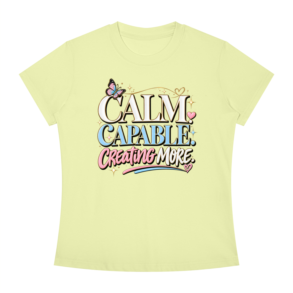 Calm Capable Creating More T‑Shirt — Positive Inspirational Graphic Tee