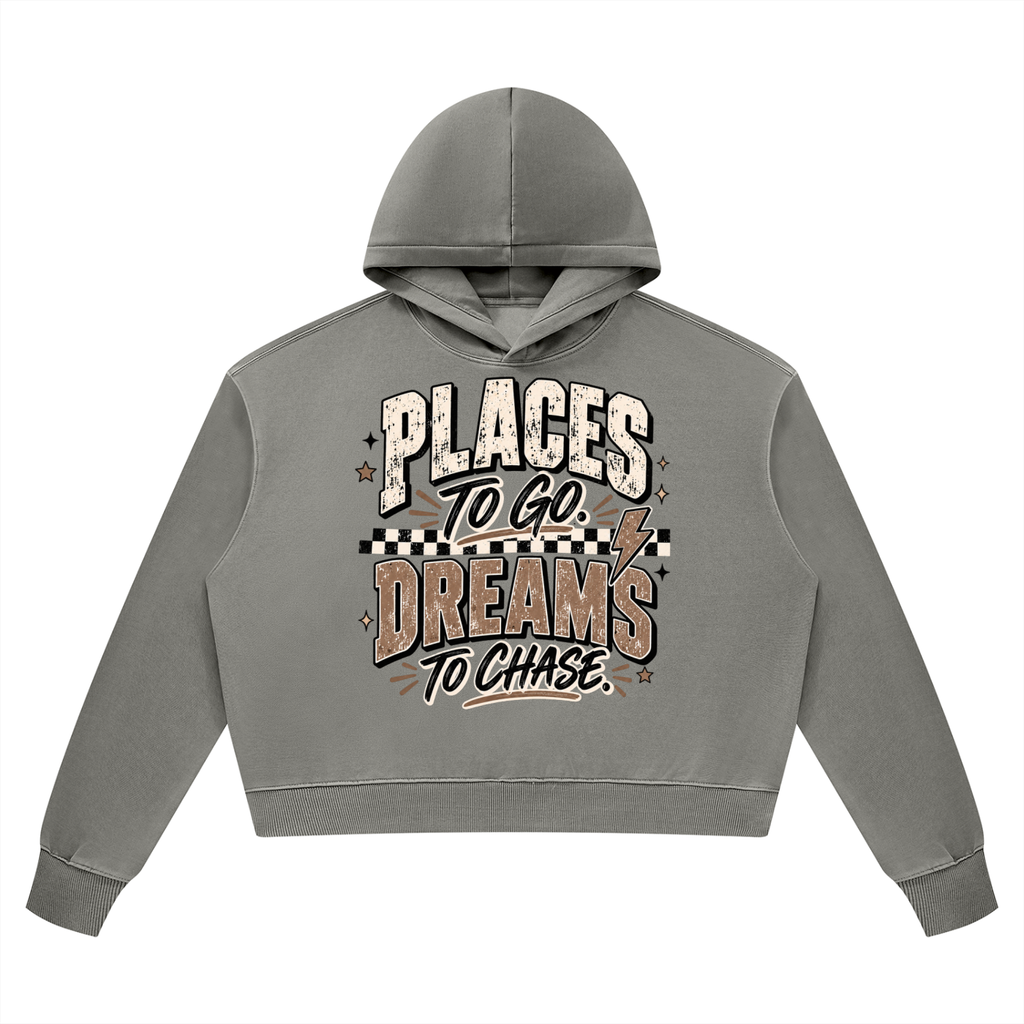 Places To Go Dreams To Chase Vintage Wash Heavyweight Hoodie