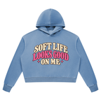 Soft Life Looks Good On Me Women’s Vintage Wash Heavyweight Hoodie