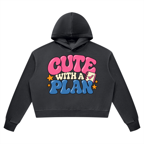 Cute With A Plan Vintage Wash Heavyweight Hoodie